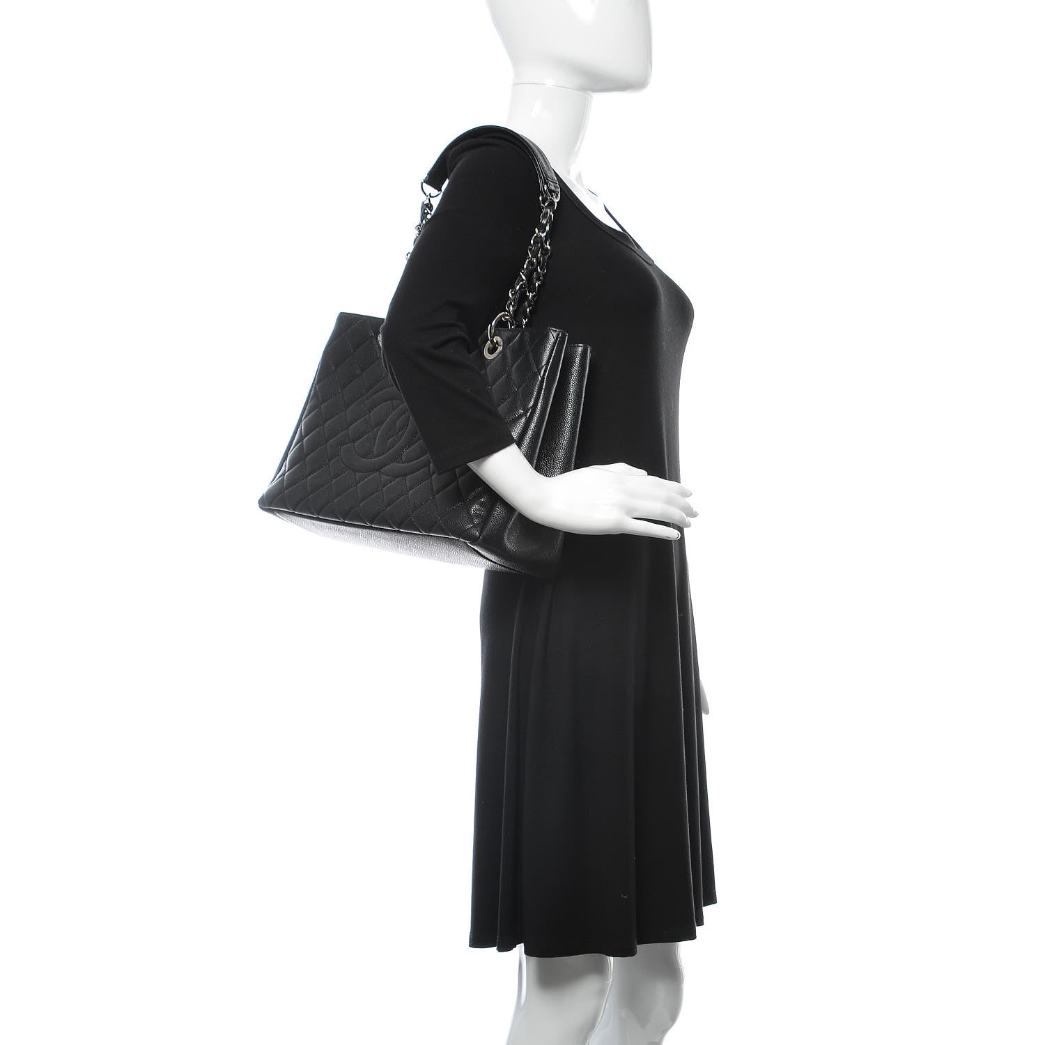 Chanel Caviar Quilted Grand Shopping Tote GST Black 2 of 13