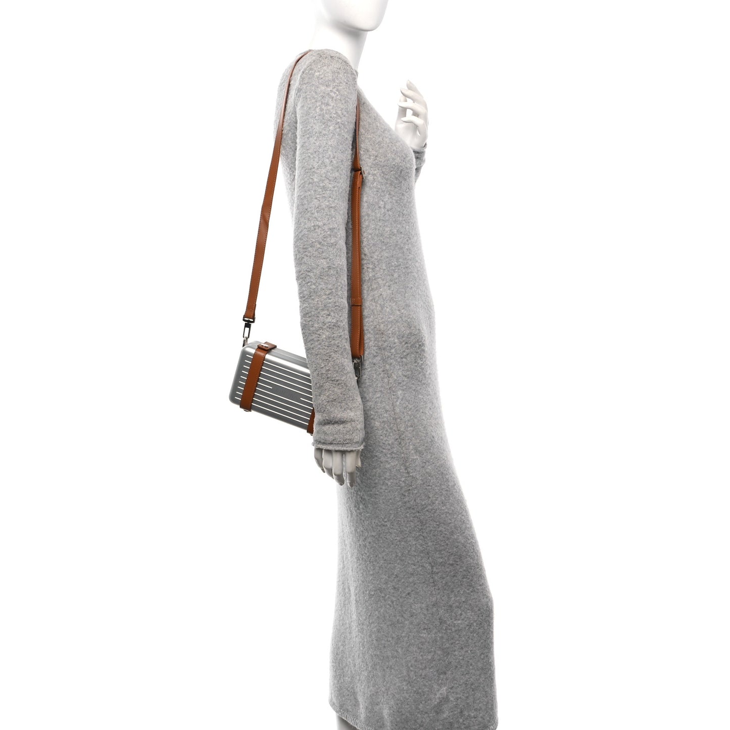 Aluminum Personal Cross-Body Bag Silver