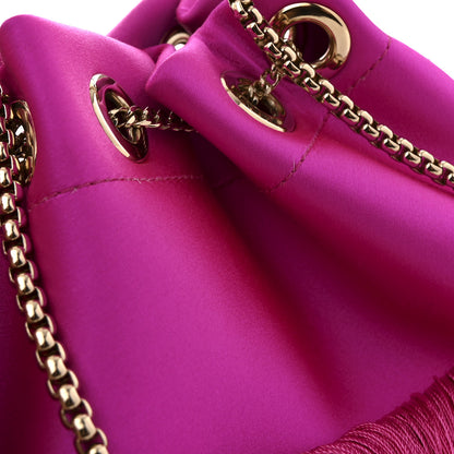 Jimmy Choo Satin Fringe Bon Bon Bag Fuchsia 10 of 12
