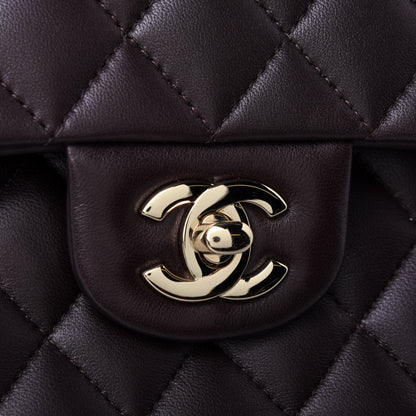 Chanel Lambskin Quilted Small Double Flap Dark Brown 4 of 4
