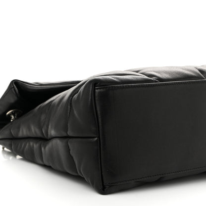 Saint Laurent Lambskin Quilted Medium Loulou Puffer Monogram Chain Satchel Black 9 of 10