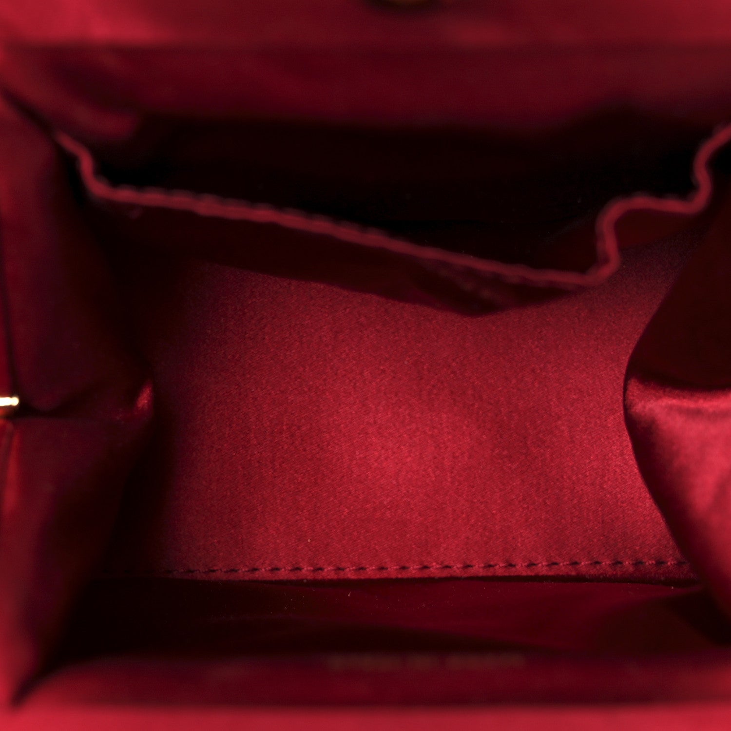 Chanel Satin Quilted CC Kisslock Clutch Red 5 of 10