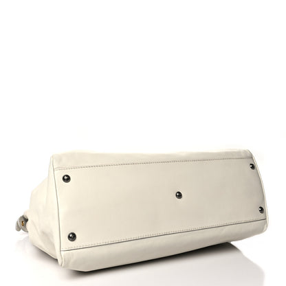 Fendi Goatskin Watersnake Large Peekaboo Iconic Satchel White 3 of 16