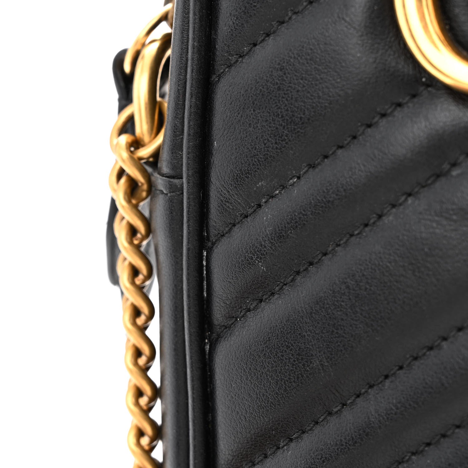 Gucci Calfskin Matelasse Mini GG Marmont Crossbody Bag Black 11 of 11