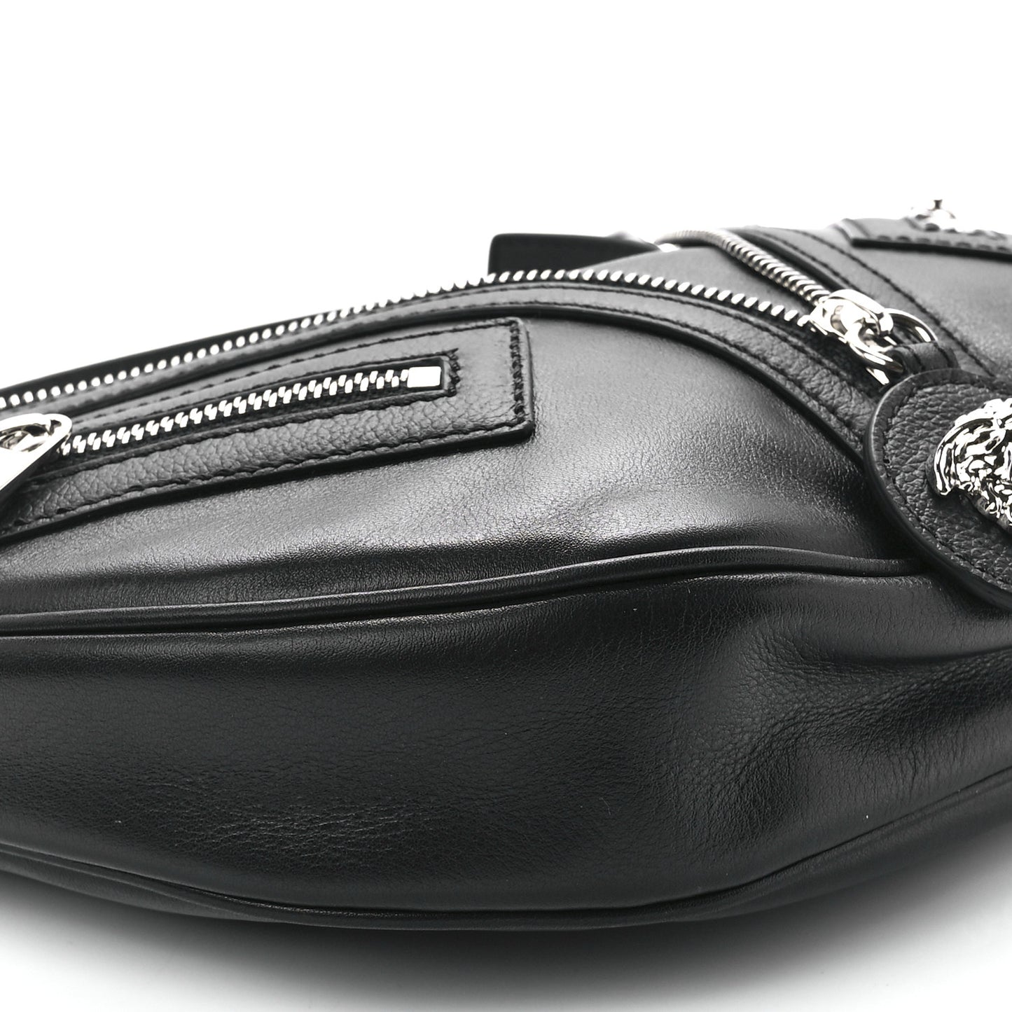 Calfskin Small Repeat Zip Hobo Black