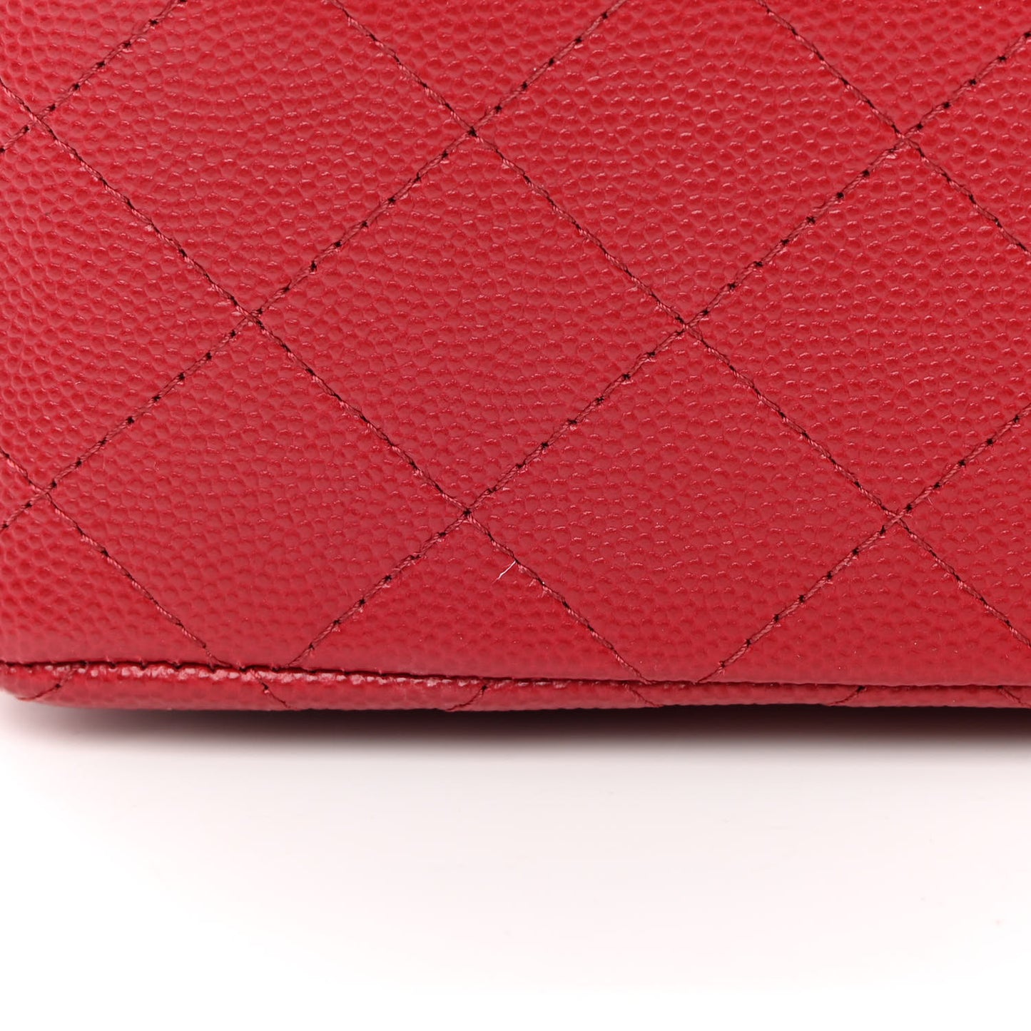 Caviar Quilted Mini Rectangular Flap Red
