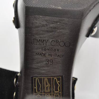 Jimmy Choo Suede Leather Ultima Platform Studded Heels 39 Black 6 of 7