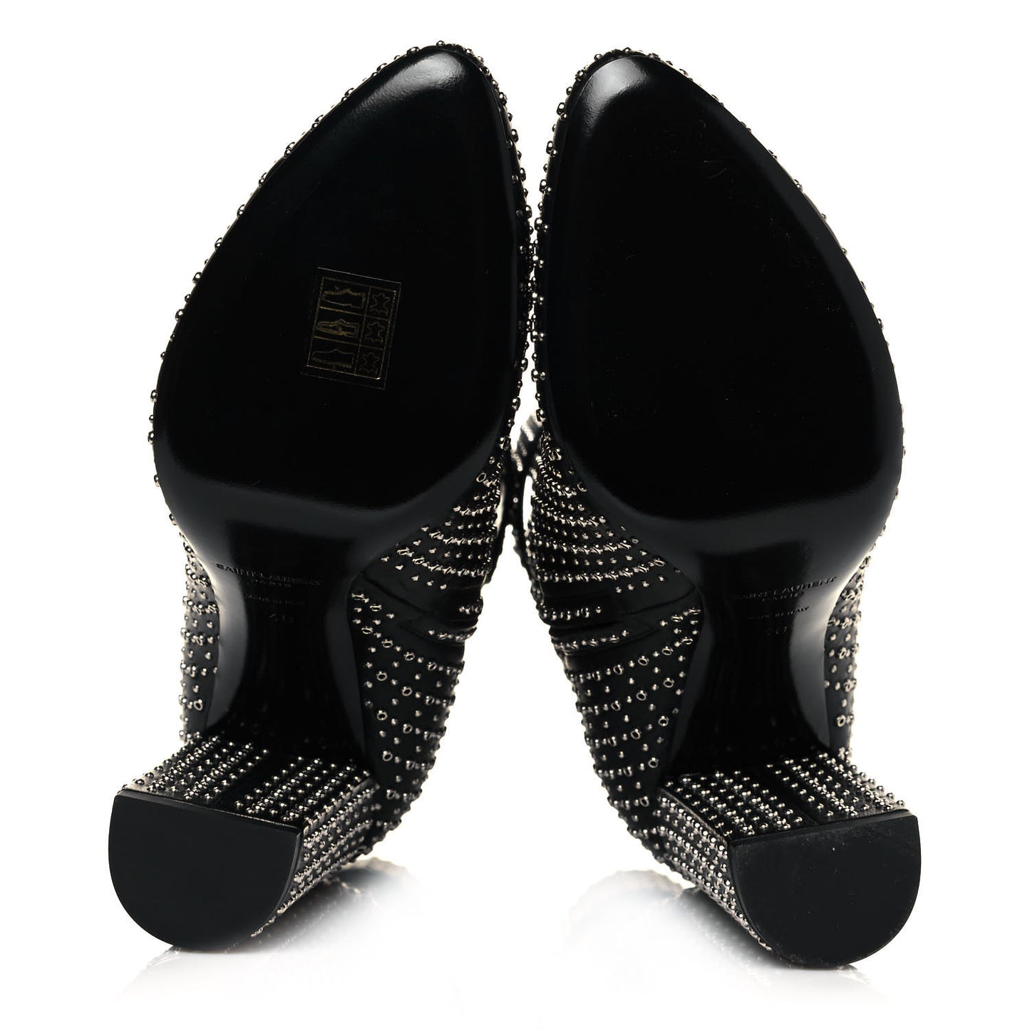 Nappa Studded Joplin Buckle Booties 40 Black