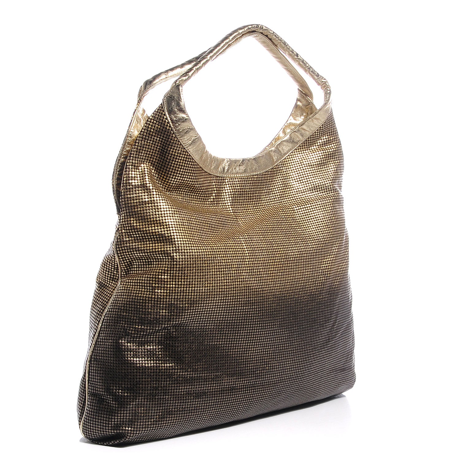 Chanel Metallic Perforated Lambskin Hollywood Hobo Gold 3 of 7