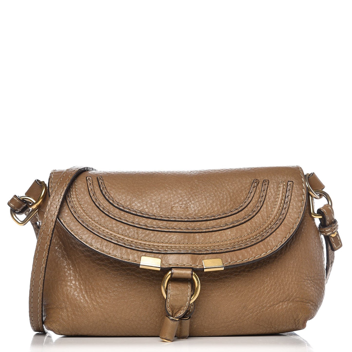 Calfskin Marcie Pochette Crossbody Bag Nut