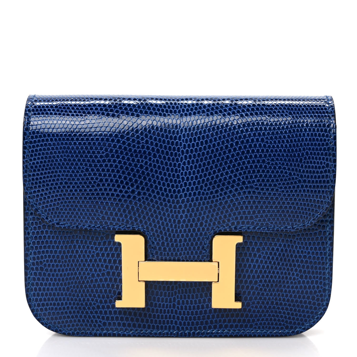 Hermes Lizard Constance Slim Wallet Bleu Saphir 3 of 8