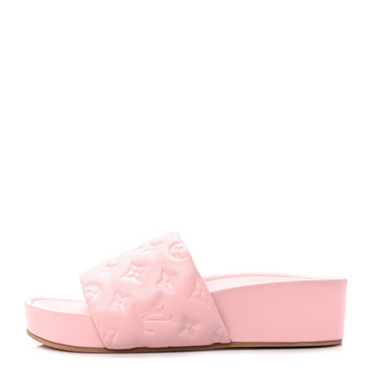 Louis Vuitton Lambskin Embossed Monogram Jumbo Flatform Mule Sandals 39 Rose Clair 1 of 8