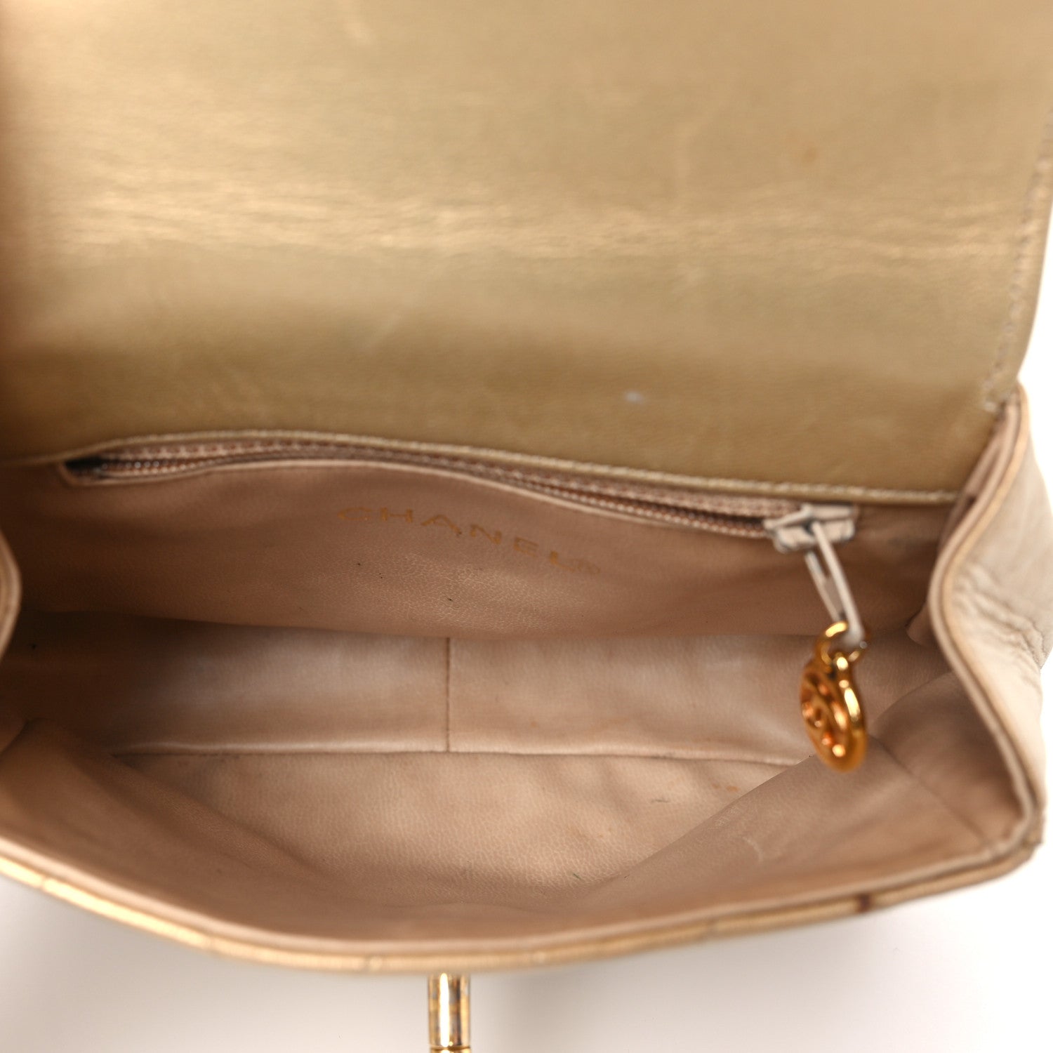 Chanel Metallic Lambskin Quilted Mini Flap Gold 5 of 9
