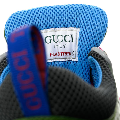 Gucci X SEGA Mesh Suede Calfskin Mens Flashtrek Sneakers 8 New Shamarock Bright Splash Vintage Green 6 of 9