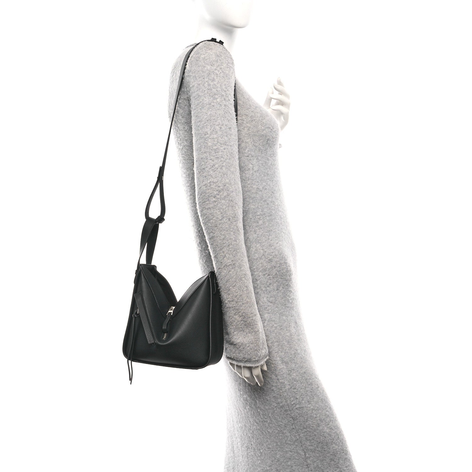 Loewe Soft Grained Calfskin Compact Hammock Shoulder Bag Black