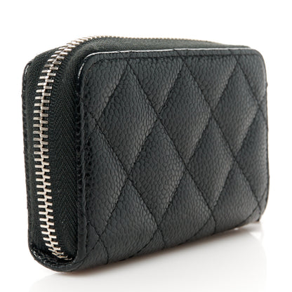 Chanel Caviar Quilted Zip Coin Purse Black 3 of 11