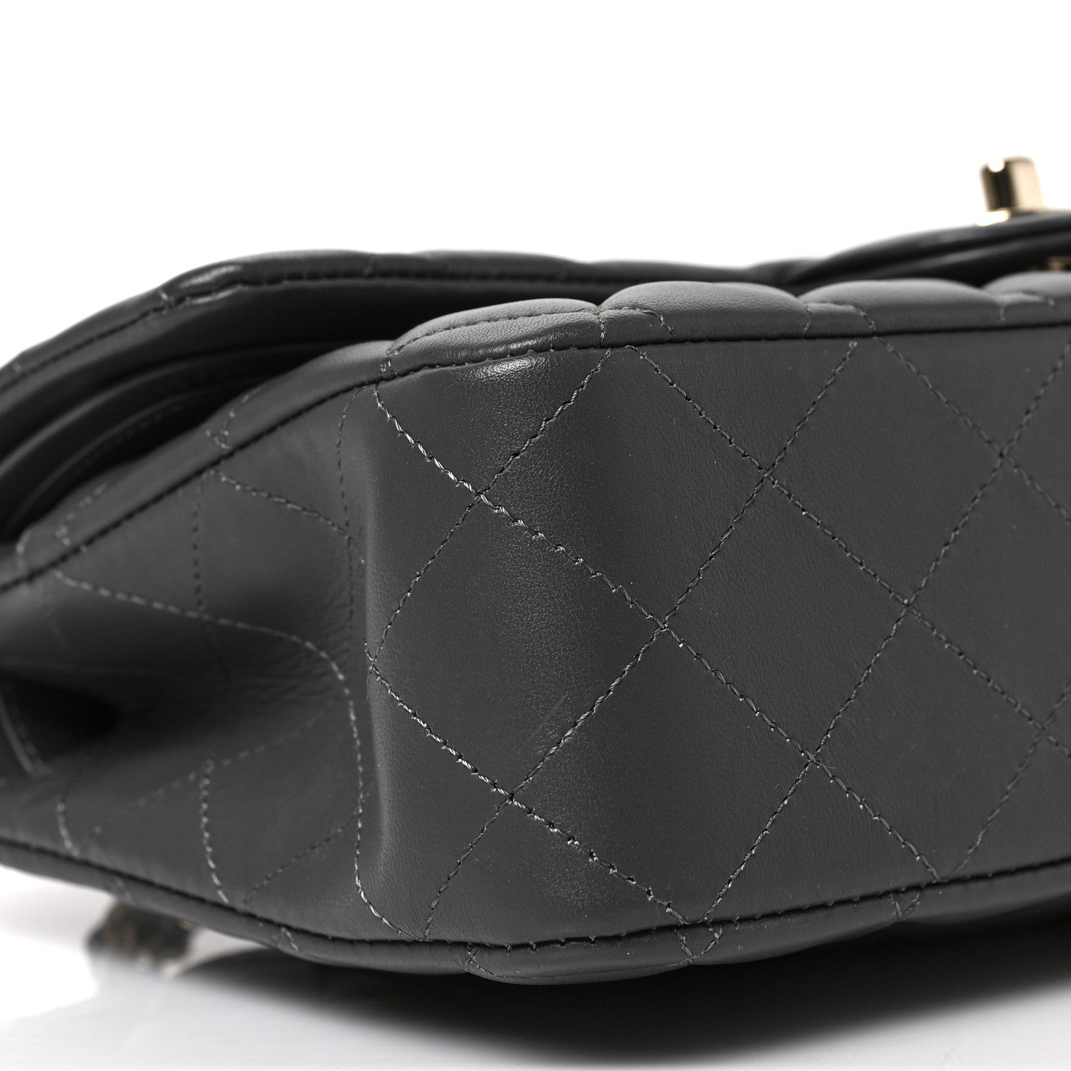 Chanel Lambskin Quilted Medium Double Flap Dark Grey 8 of 9