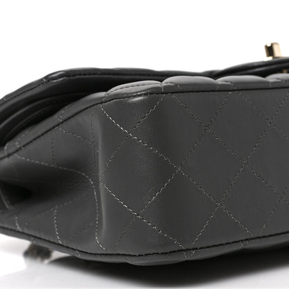 Chanel Lambskin Quilted Medium Double Flap Dark Grey 8 of 9