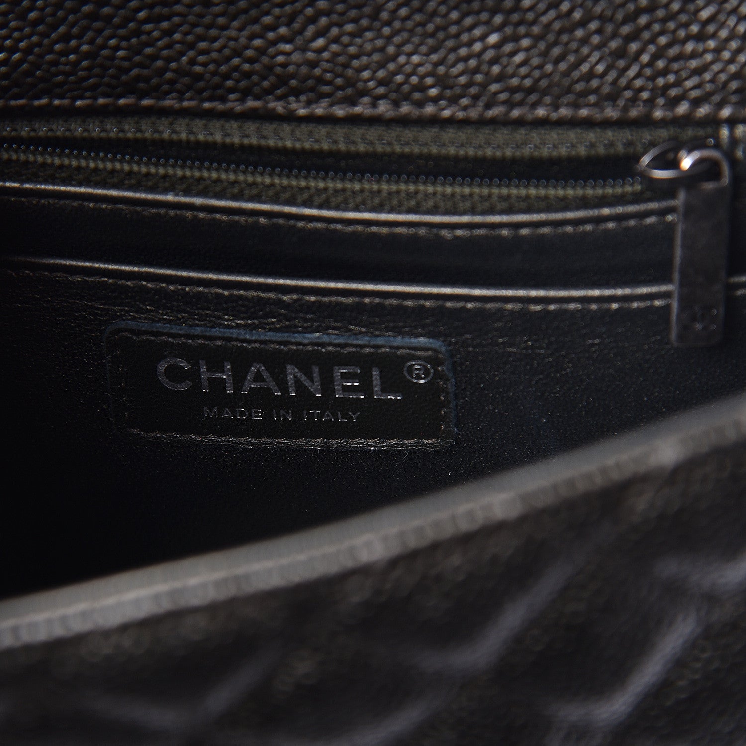 Chanel Metallic Caviar Quilted Mini Square Flap Dark Charcoal 6 of 10