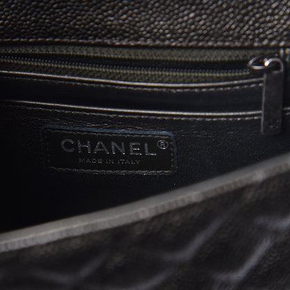 Chanel Metallic Caviar Quilted Mini Square Flap Dark Charcoal 6 of 10