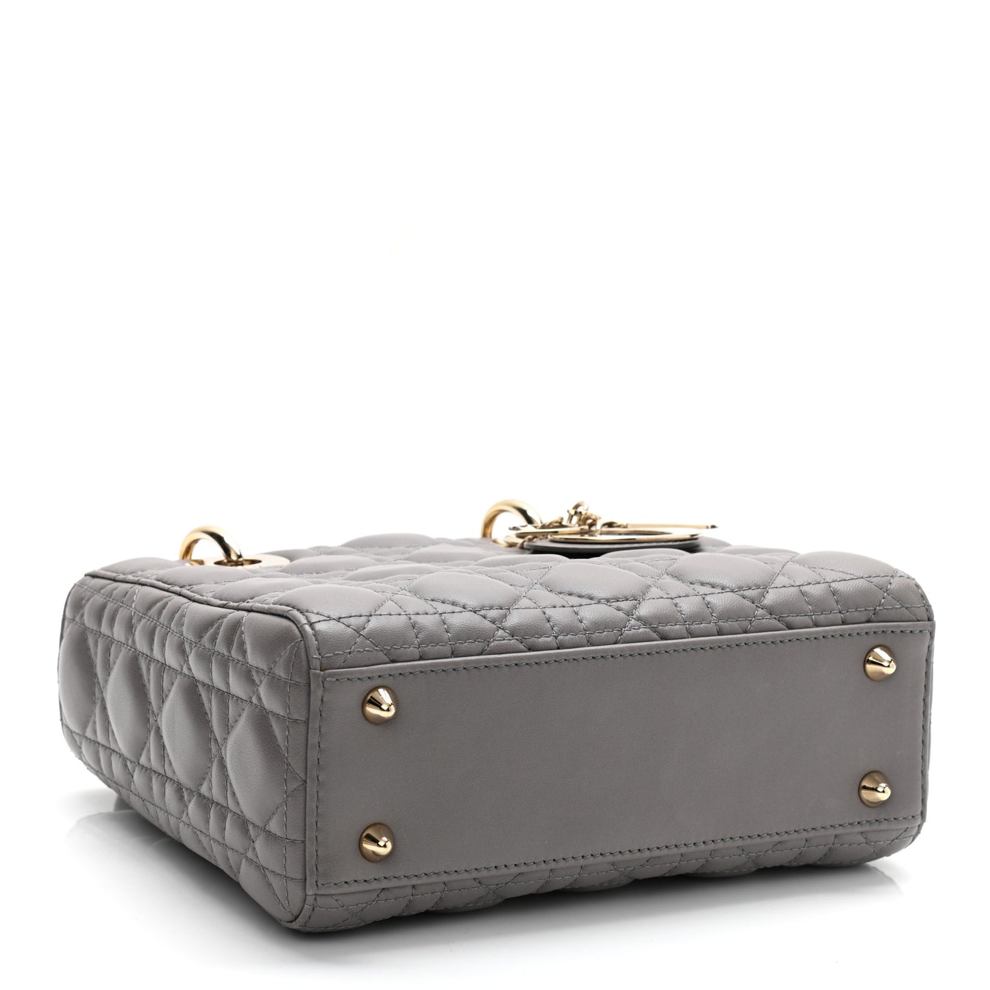 Lambskin Cannage Small Lucky Badges My Lady Dior Grey