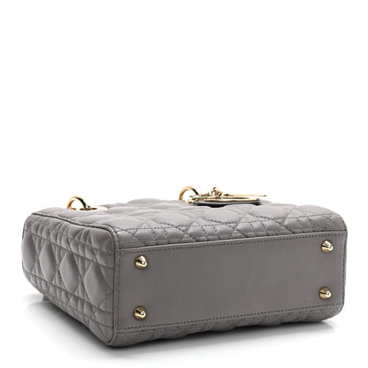 Christian Dior Lambskin Cannage Small Lucky Badges My Lady Dior Grey 5 of 19