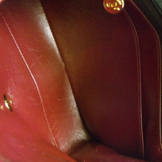 Lambskin Quilted Small Flap Navy