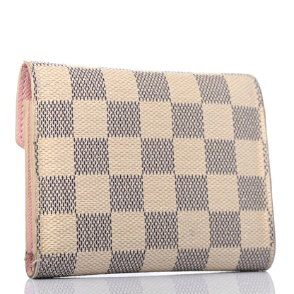 Louis Vuitton Damier Azur Victorine Wallet Rose Ballerine 2 of 6