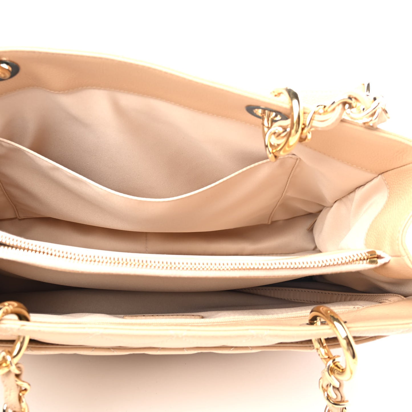 Caviar Quilted Grand Shopping Tote GST Beige