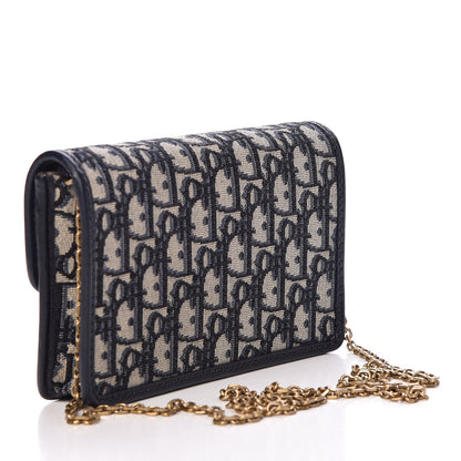 Christian Dior Oblique DiorAddict Wallet On Chain Clutch Navy Blue 3 of 9