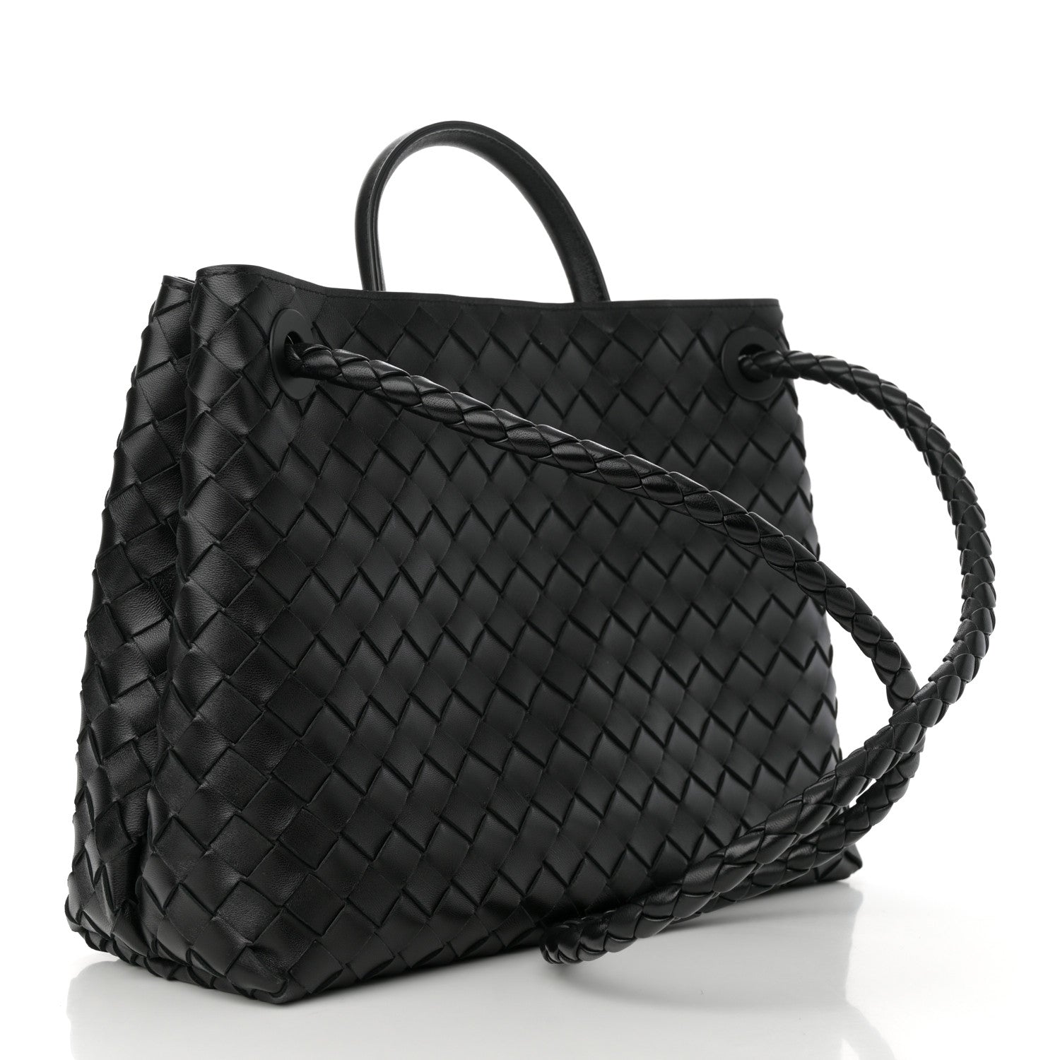 Bottega Veneta Nappa Intrecciato Medium Andiamo Shoulder Bag Black 3 of 9