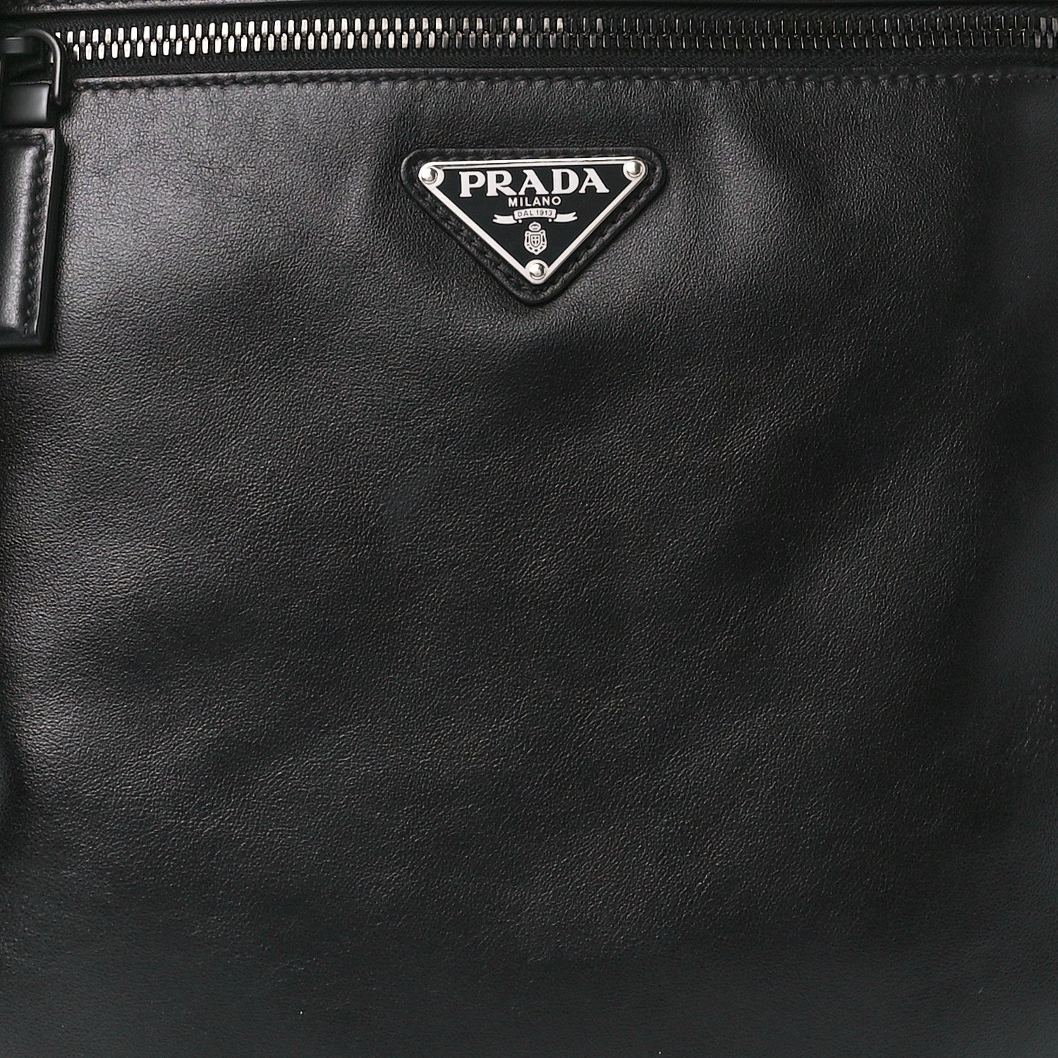 Prada Soft Calf Flat Messenger Bag Black 8 of 11