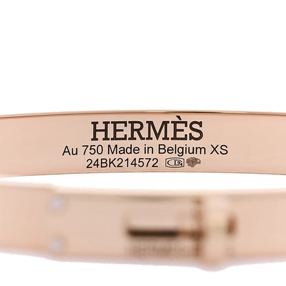 Hermes 18K Rose Gold Diamond PM Kelly Bracelet XS 3 of 4