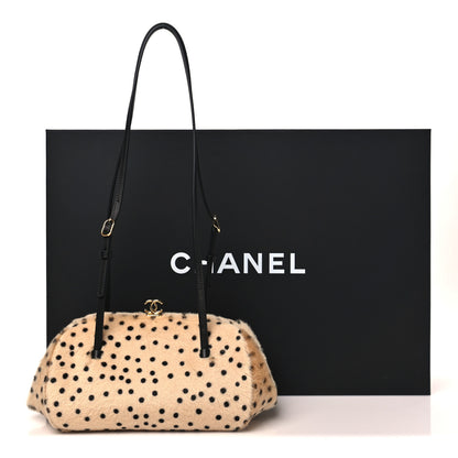 Chanel Pony Hair Cheetah Print Pretty CC Clutch With Strap Light Beige Black 11 of 11