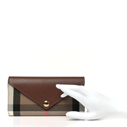 Burberry Vintage Check Grain Calfskin Halton Wallet Tan 2 of 8