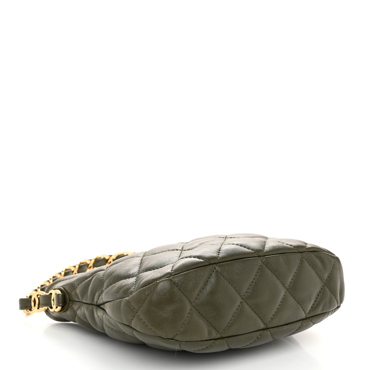 Lambskin Quilted CC Links Hobo Khaki
