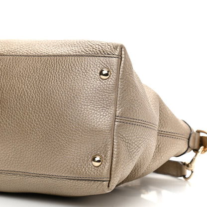 Gucci Metallic Cellarius Calfskin Small Soho Top Handle Satchel Golden Beige 14 of 18