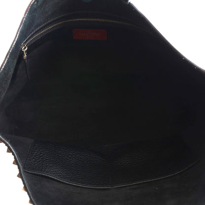Valentino Garavani Grained Calfskin Small Rockstud Shoulder Tote Black 4 of 8
