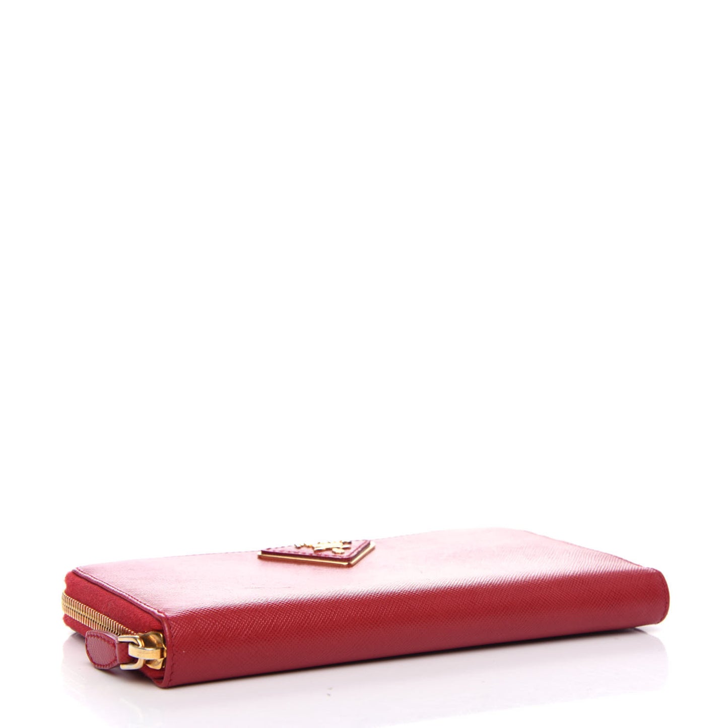 Saffiano Triangle Zip Around Wallet Fuoco