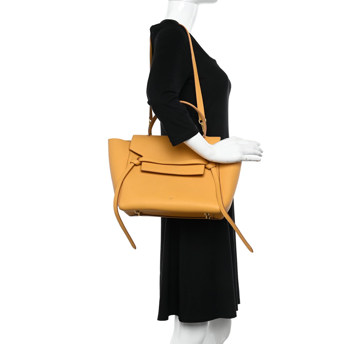 Grained Calfskin Mini Belt Bag Amber