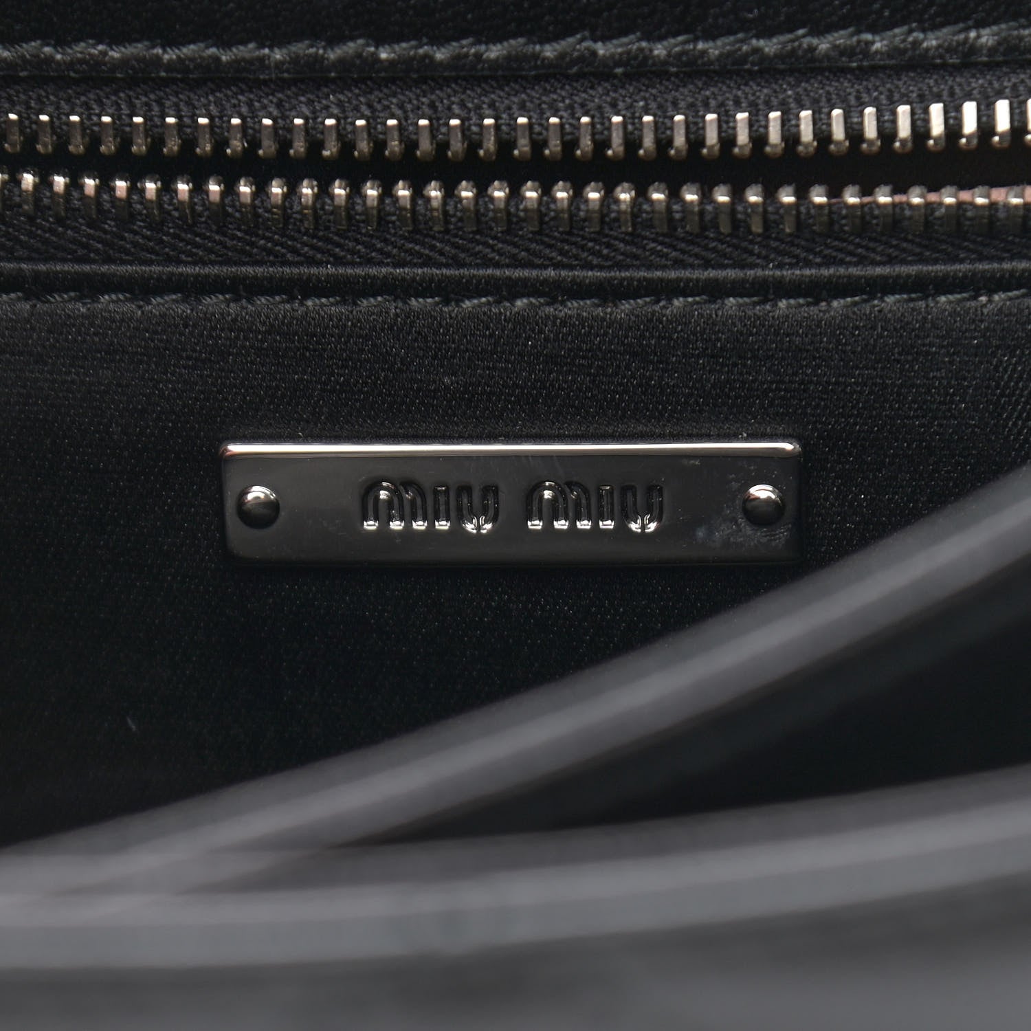 Miu Miu Pattina Nappa Crystal Studded Borchie Flap Bag Black 6 of 9