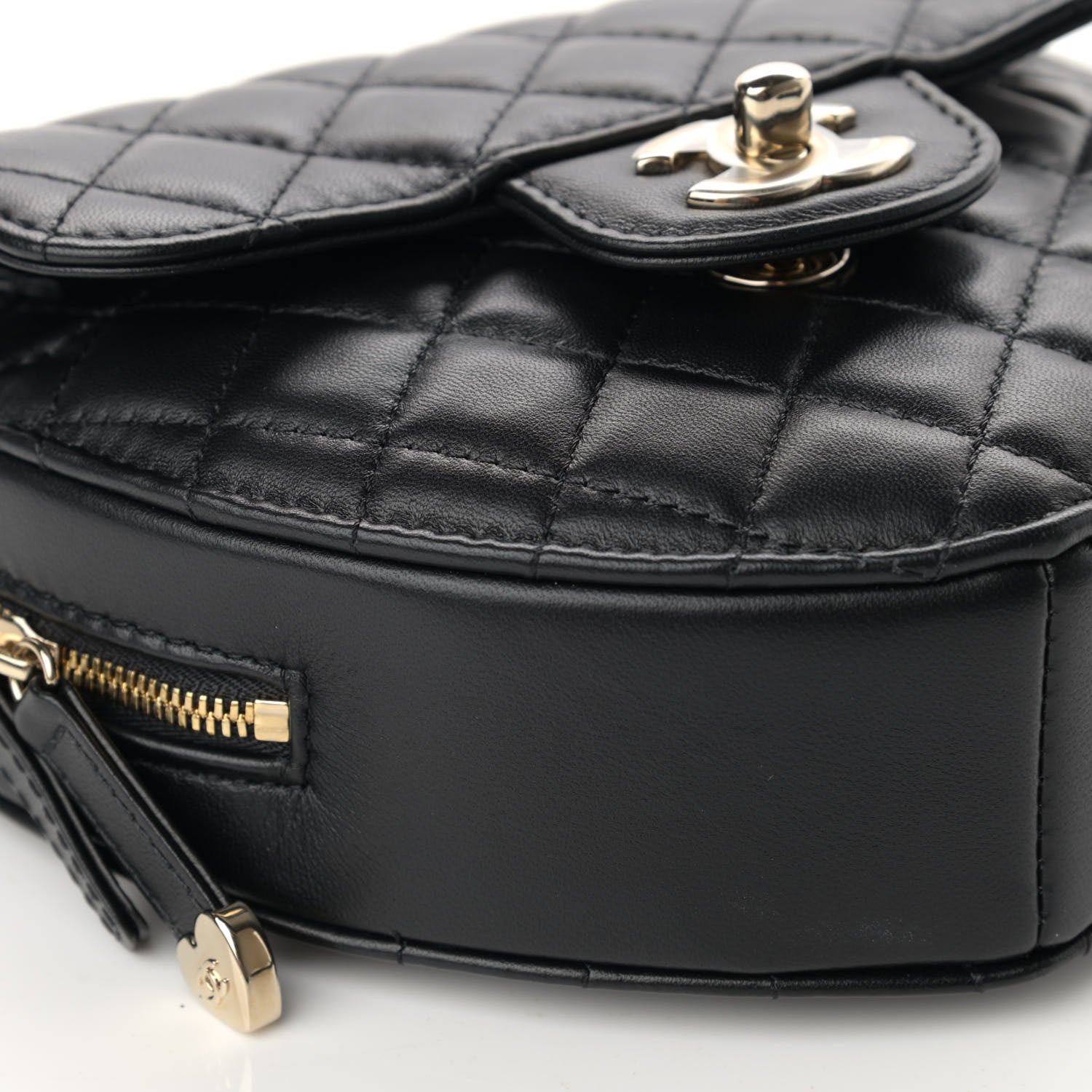 Chanel Lambskin Quilted CC In Love Heart Bag Black 9 of 12
