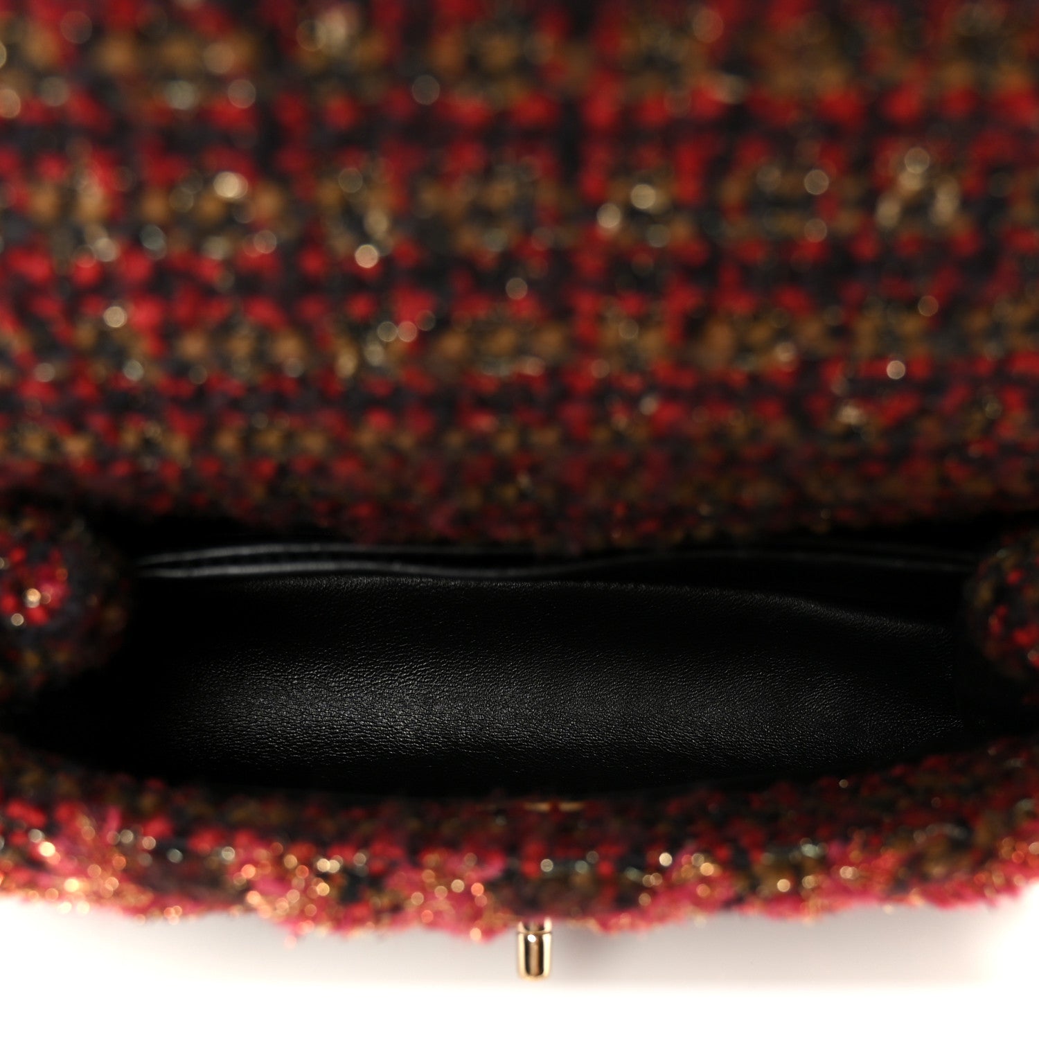 Chanel Tweed Fringe Mini Coco Handle Flap Red Black 5 of 11