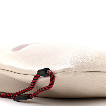 Gucci Calfskin Logo Drawstring Backpack Mystic White 10 of 12