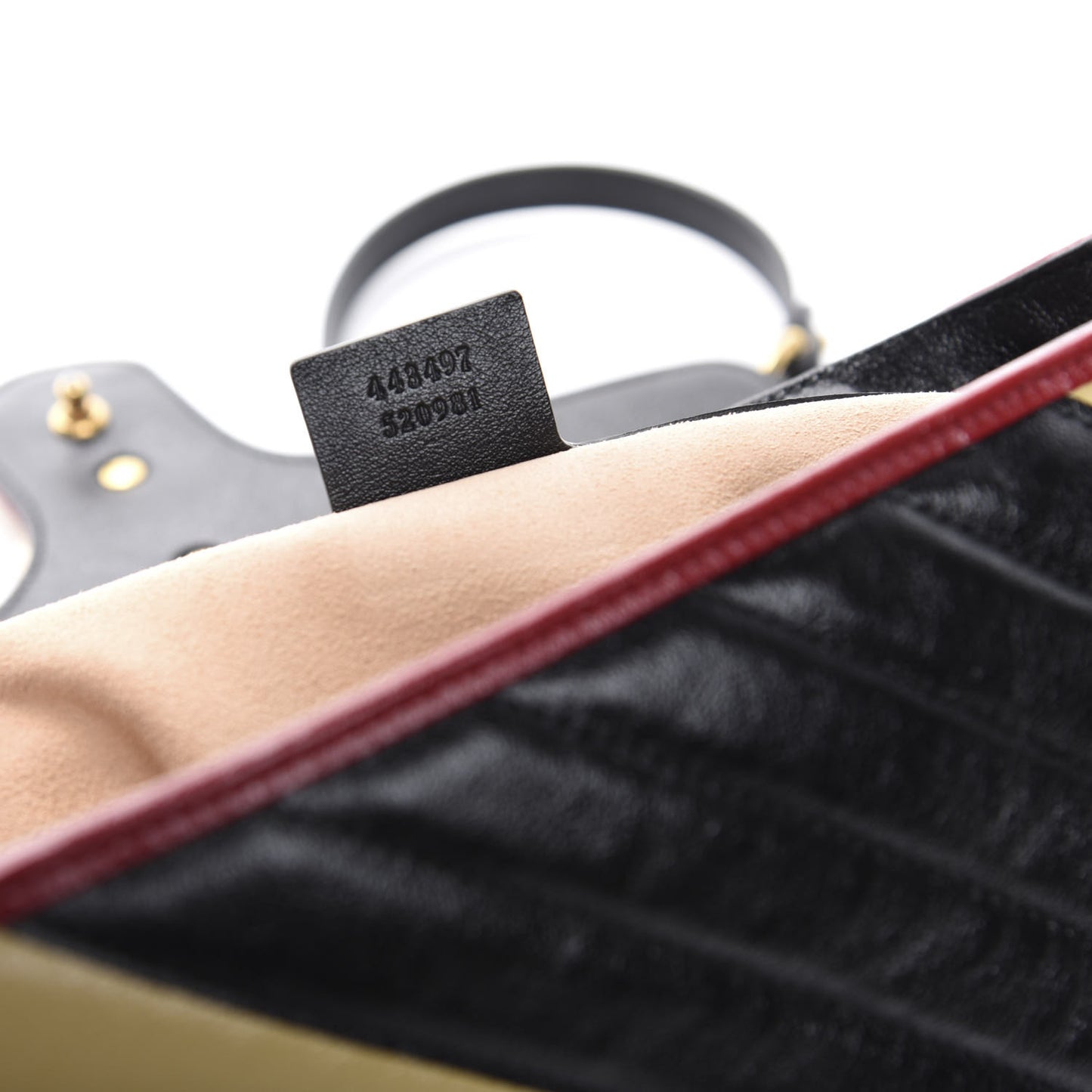 Vintage Effect Calfskin Matelasse Diagonal Striped Small Torchon GG Marmont Shoulder Bag Black Beige