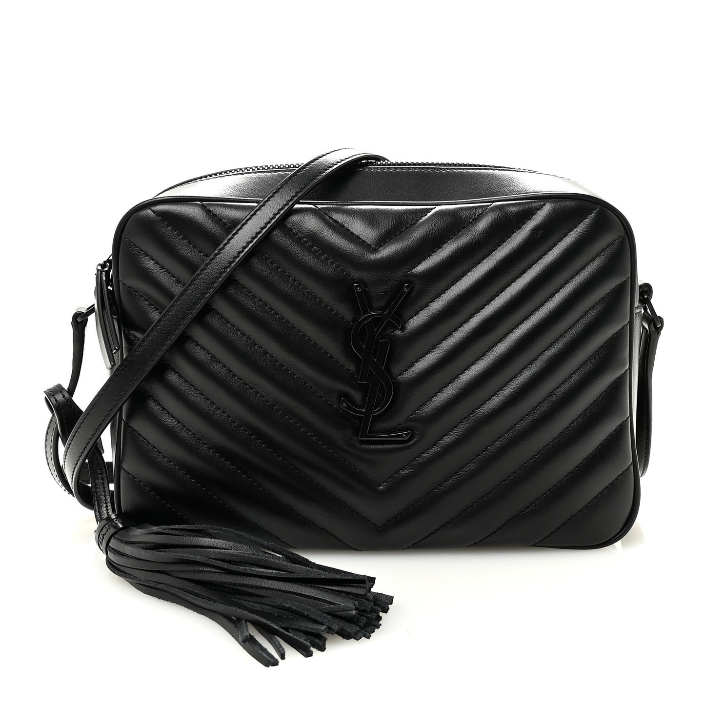 Calfskin Matelasse Monogram Monochrome Lou Camera Bag Black