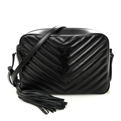 Saint Laurent Calfskin Matelasse Monogram Monochrome Lou Camera Bag Black 1 of 9