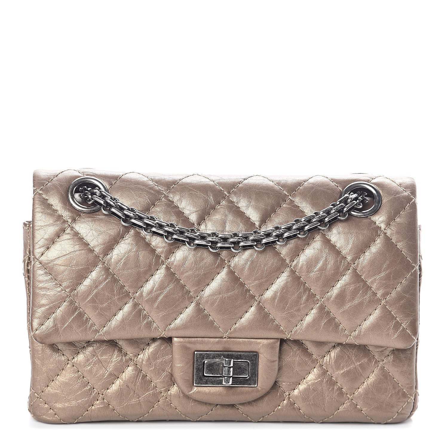 Chanel Metallic Calfskin Quilted 2.55 Reissue 224 Flap Gold 1 of 10