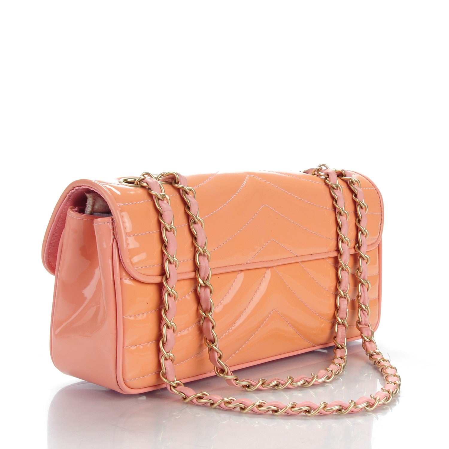Chanel Patent Quilted East West Flap Rose 3 of 8
