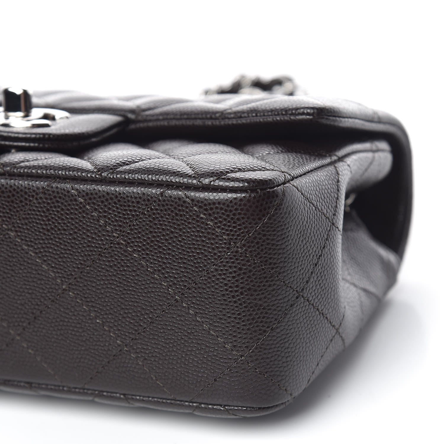 Chanel Caviar Quilted Mini Rectangular Flap Dark Brown 9 of 11